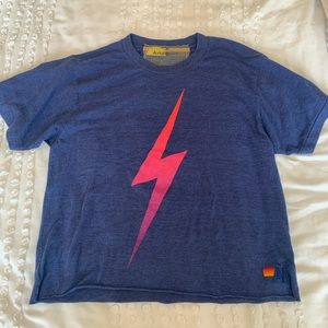 aviator nation cropped bolt tee size women's M